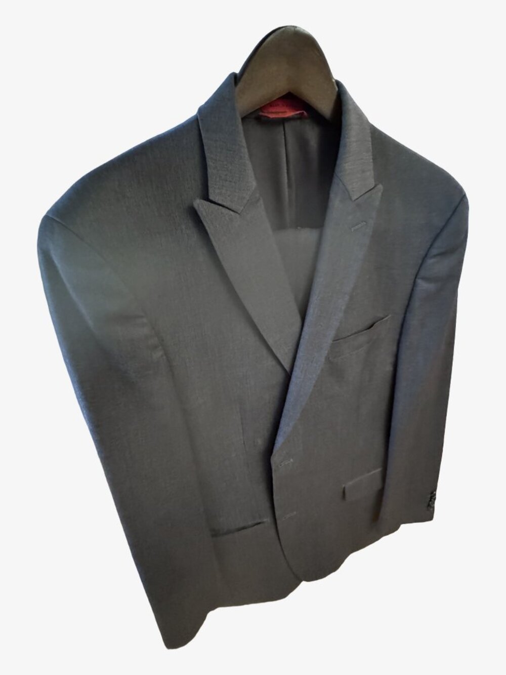 Alfani 2pc Suit 42R 36x30 Gray Peak Lapel